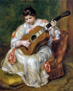 Pierre Auguste Renoir Painting - woman playing the guitar Pierre Auguste Renoir
